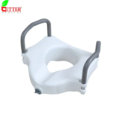 USA Style Tool Free 2 in 1 White Color PP Plastic Raised Toilet Seat 4